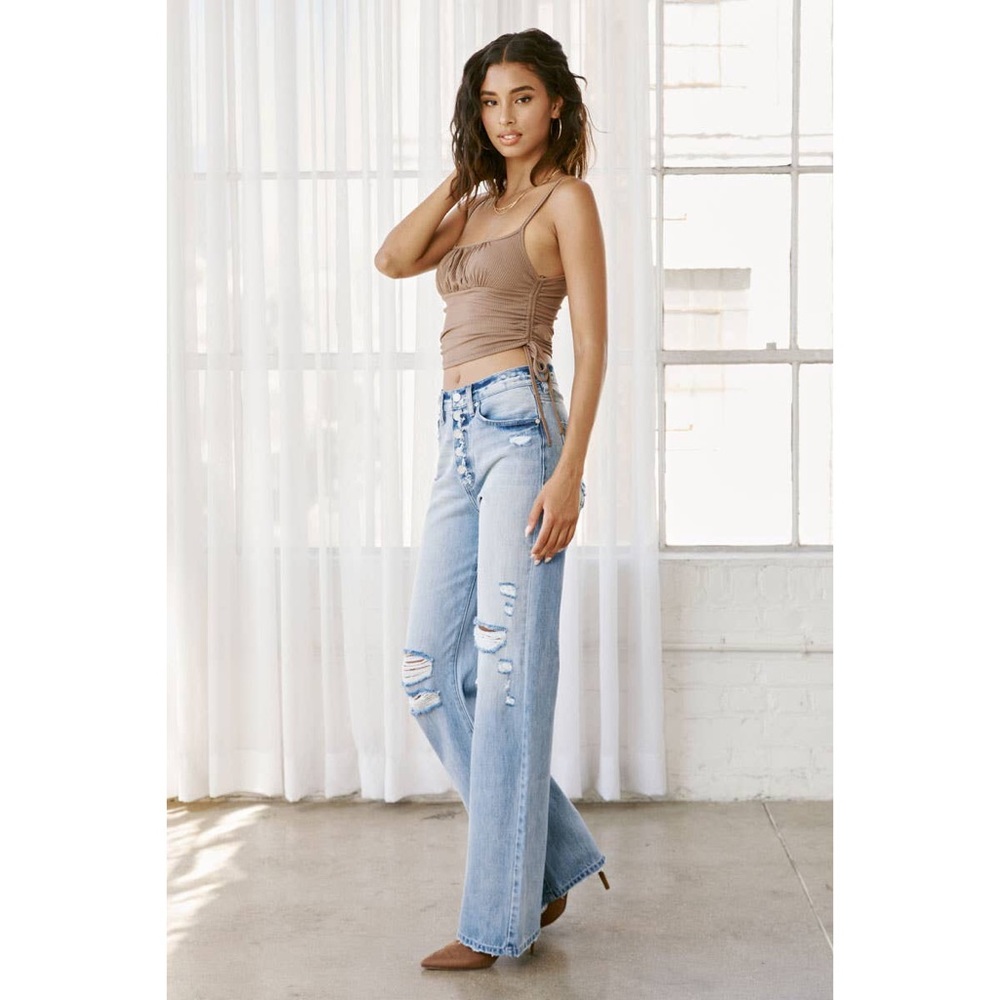 PRICE DROP Ruby 90’s Ultra High Rise Exposed Button Flare Jeans - Picture 5 of 10